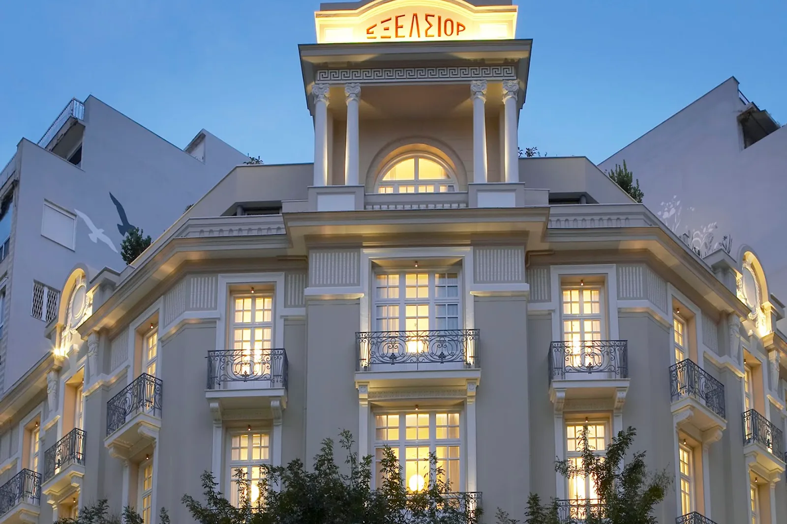 Neoclassical facade of The Excelsior hotel in central Thessaloniki