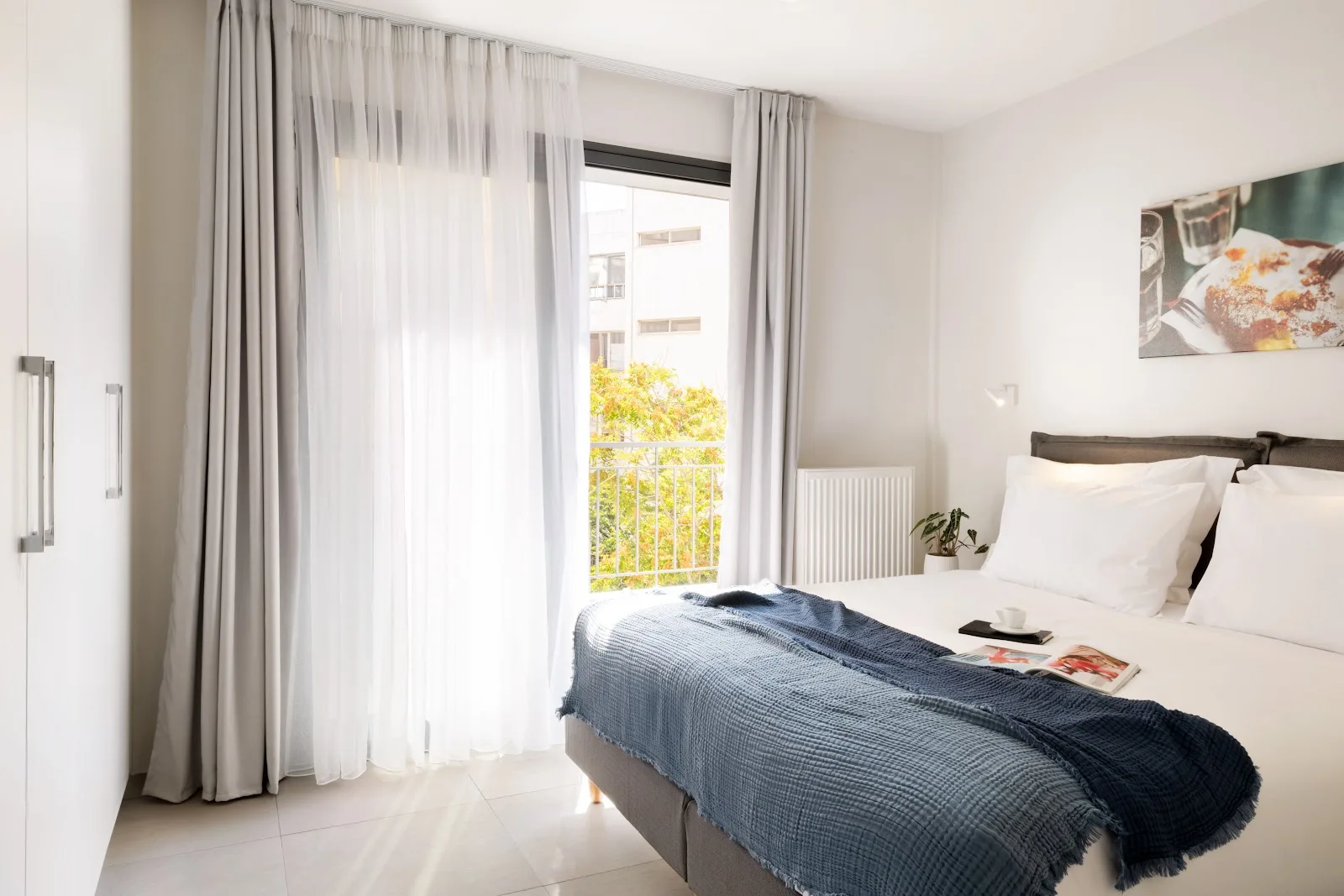 Modern serviced apartment living room at Thess Residences, Thessaloniki