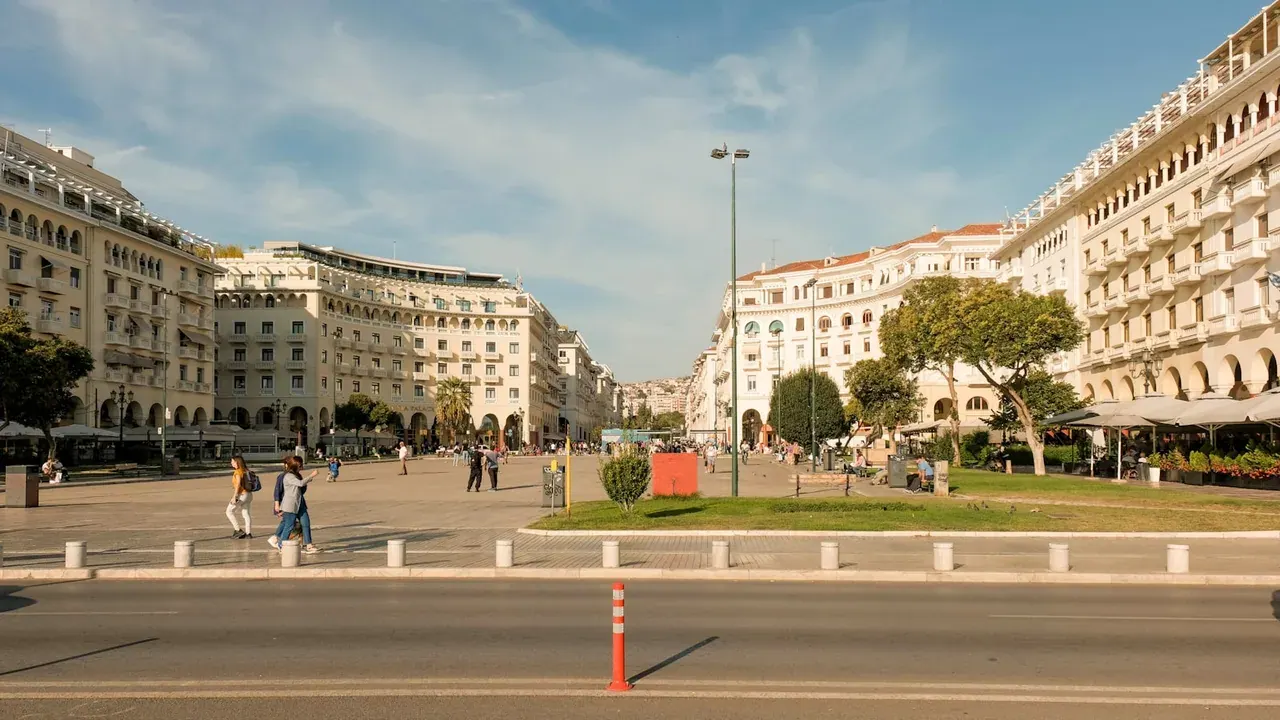 Aristotelous Square, the grand neoclassical heart of Thessaloniki