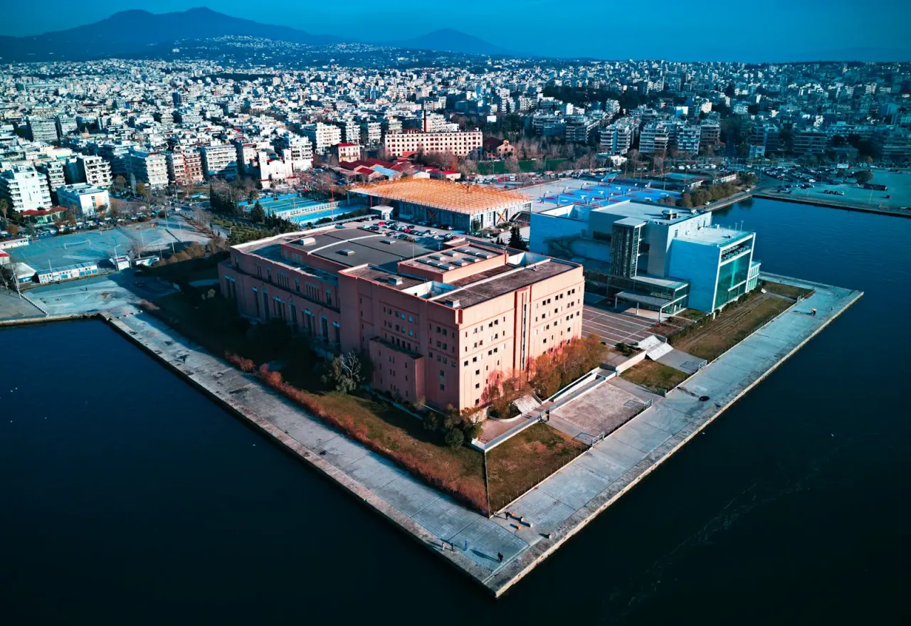 The Thessaloniki Concert Hall on its waterfront pier, a major cultural and events venue