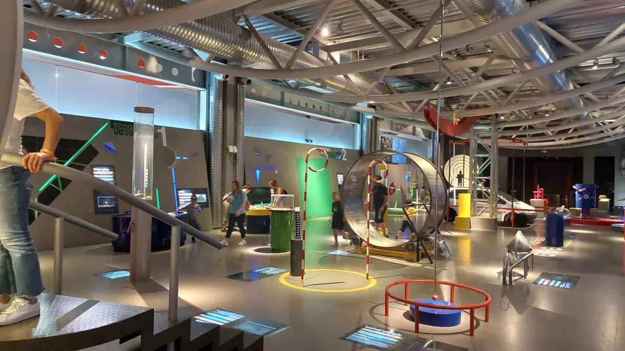 Interactive exhibits inside the NOESIS science centre near Thessaloniki