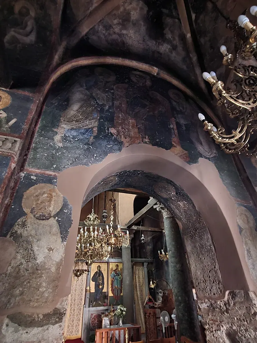 Surviving early-14th-century Palaiologan wall frescoes in the vaults of the Church of the Holy Apostles, Thessaloniki