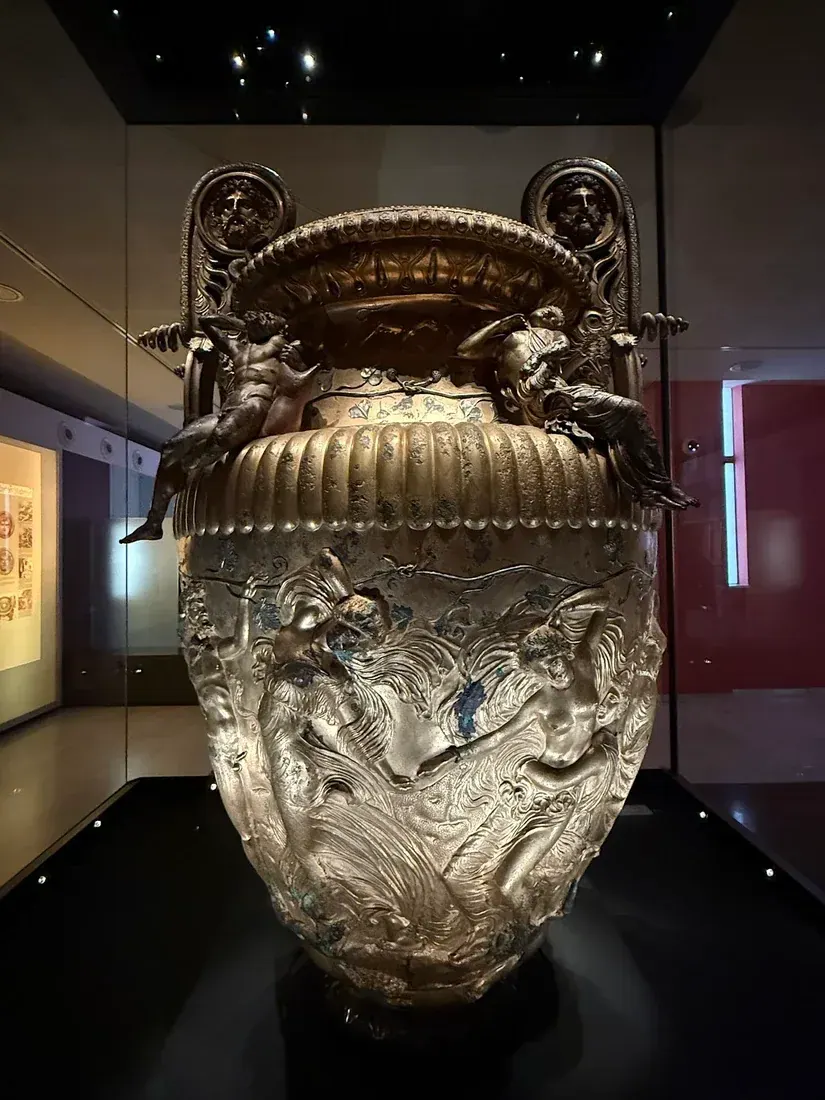 The bronze Derveni Krater, a 4th-century BC masterpiece, at the Archaeological Museum of Thessaloniki