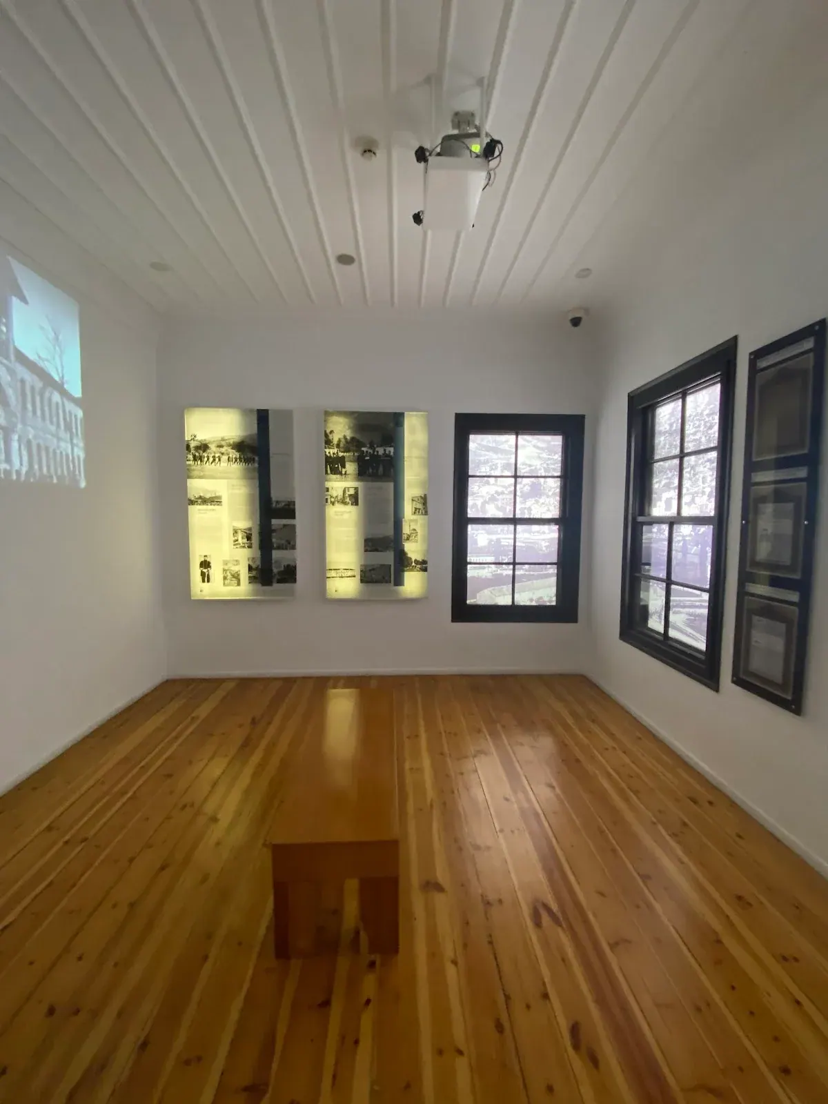 A restored period room with parquet floor and shuttered windows in Atatürk's birthplace house