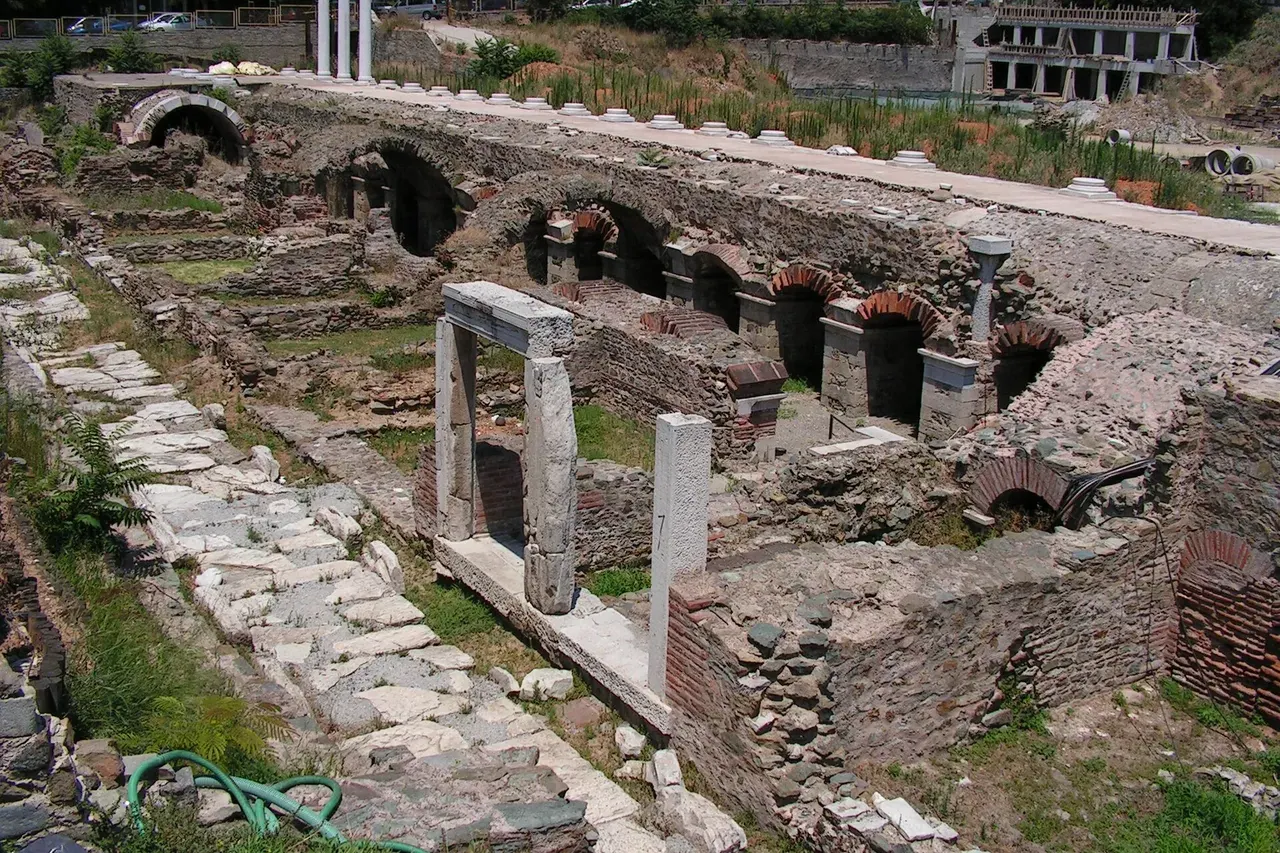 Excavated ruins and vaulted galleries of the Roman Forum of Thessaloniki
