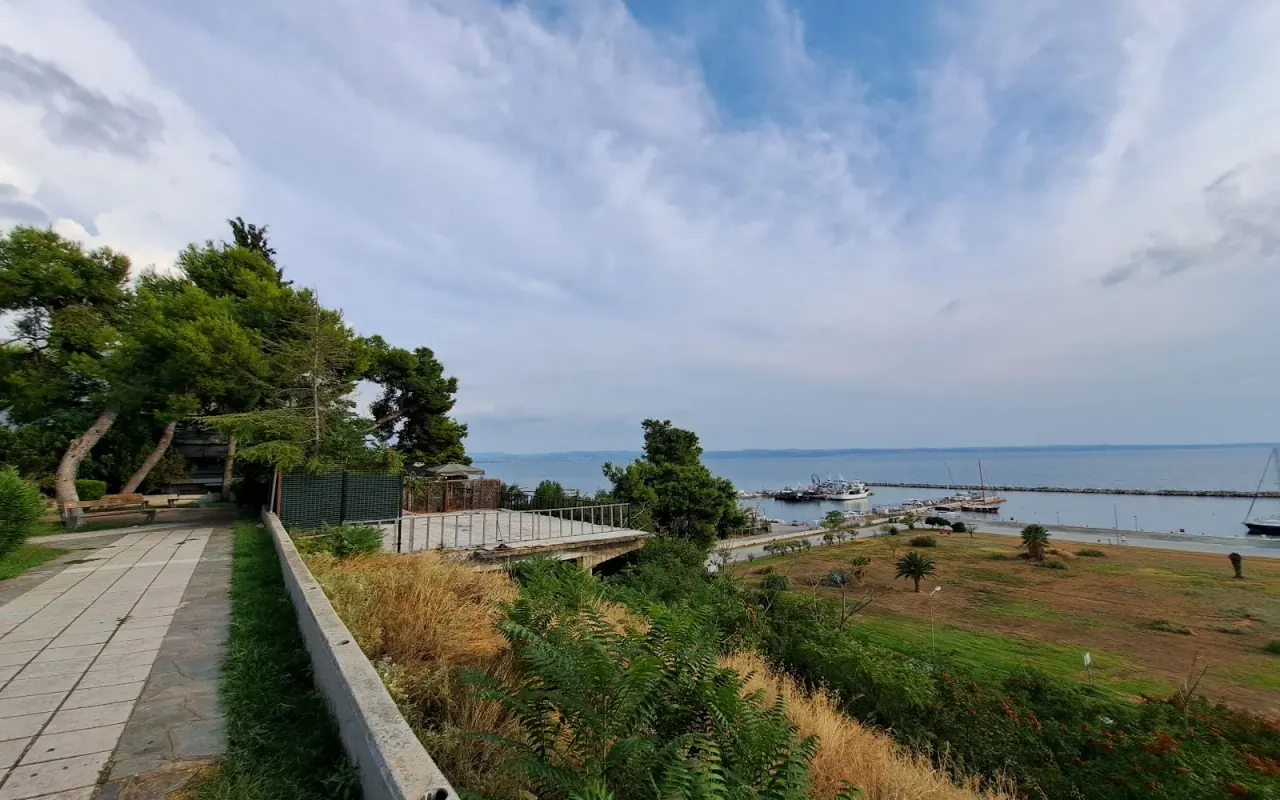 The Aretsou marina and seafront promenade in Kalamaria, southeast of central Thessaloniki