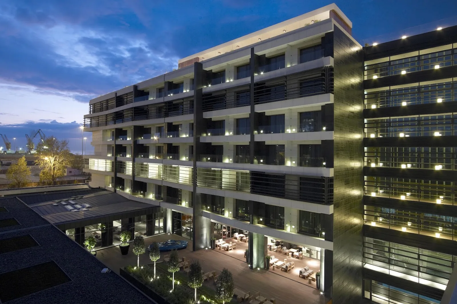 Rooftop pool and skyline view at The Met Hotel Thessaloniki