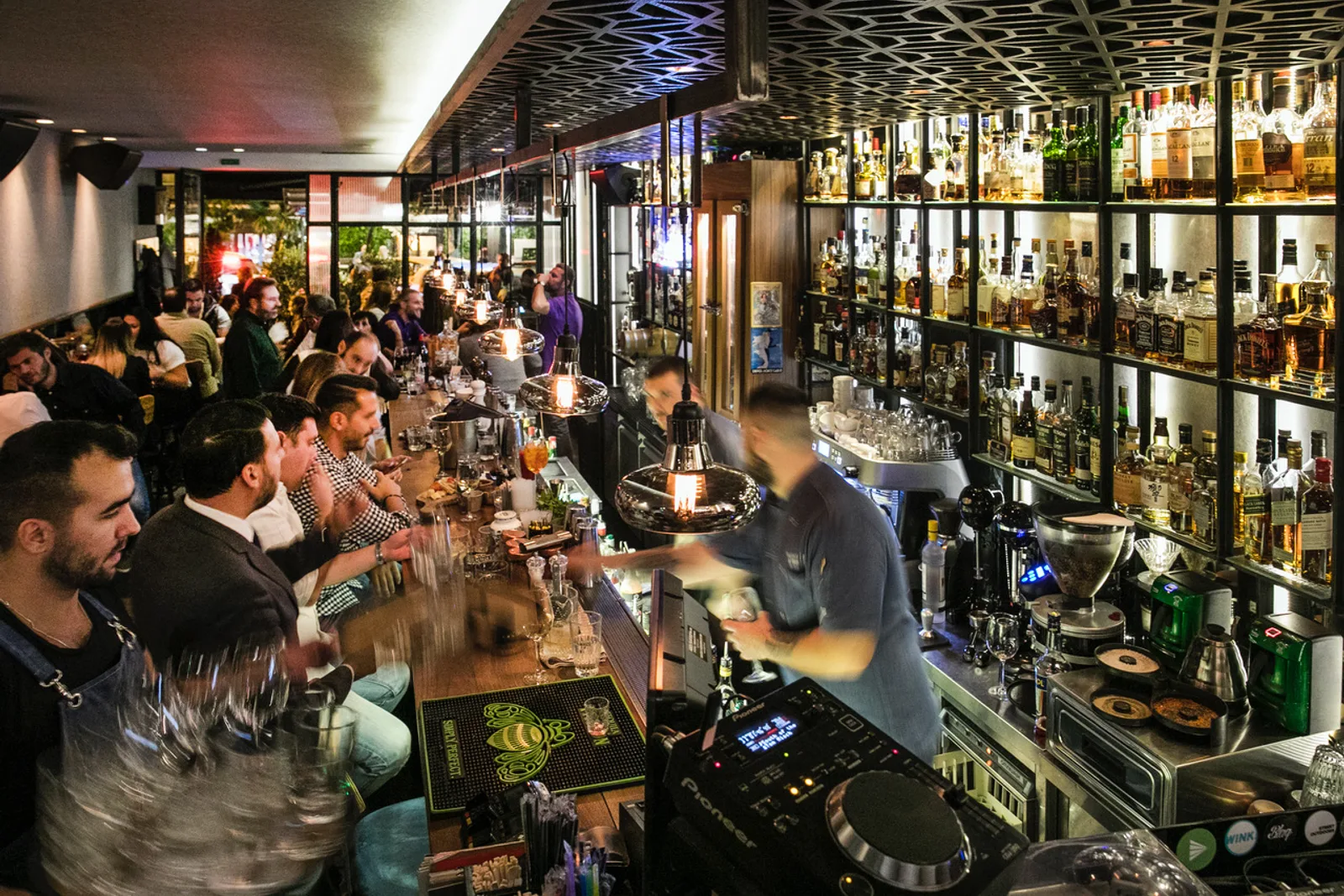 Cocktails being prepared at Vogatsikou 3 bar in central Thessaloniki