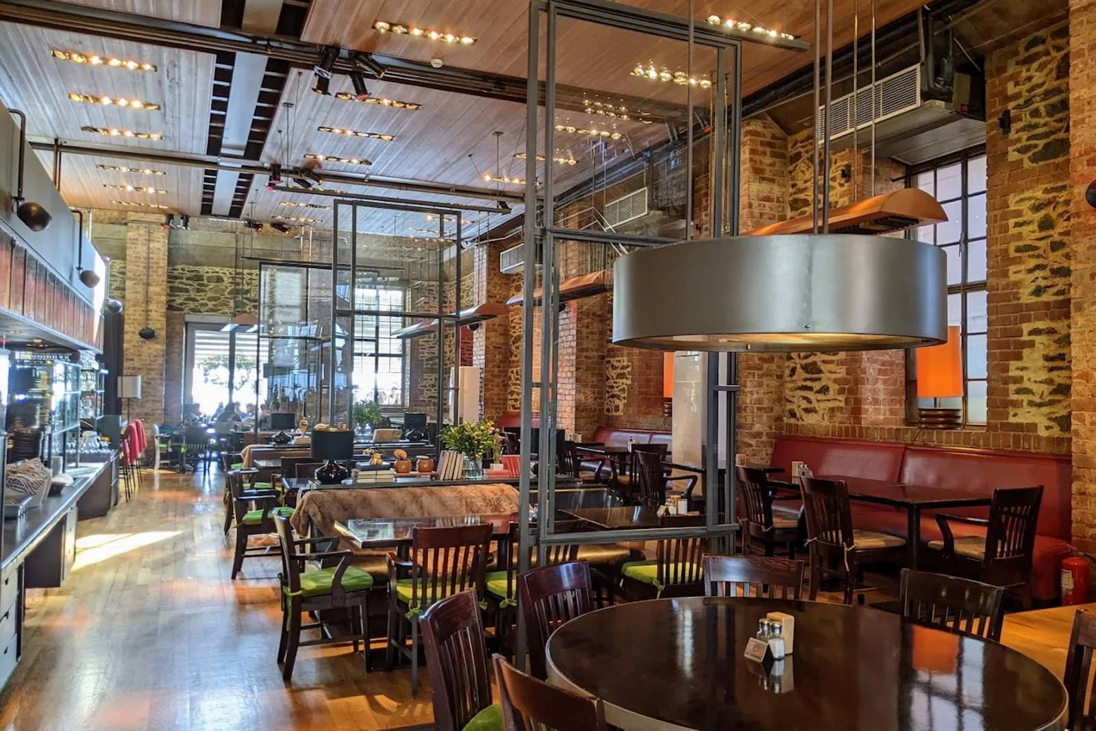 Waterfront terrace of Kitchen Bar in a converted port warehouse, Thessaloniki